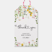 Waterverf wildbloem dank u label cadeaulabel (Voorkant)