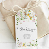 Waterverf wildbloem dank u label cadeaulabel
