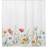 Waterverf Wildbloem Douchegordijn (Voorkant)