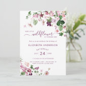 Waterverf Wildbloem Eerste uitnodiging (Staand voorkant)