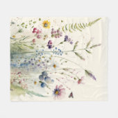 Waterverf Wildbloem Fleece Deken (Voorkant (Horizontaal))