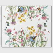 Waterverf Wildbloem Insecten Floral Spring Garden Cadeaupapier (Vlak)
