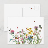 Waterverf Wildbloem Insecten Floral Spring Garden Feestdagenkaart (Voorkant / Achterkant)