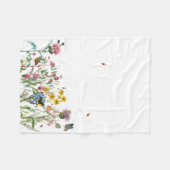 Waterverf Wildbloem Insecten Floral Spring Garden Fleece Deken (Voorkant (Horizontaal))