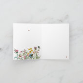 Waterverf Wildbloem Insecten Floral Spring Garden Kaart (Binnen)