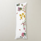 Waterverf Wildbloem Insecten Floral Spring Garden Lichaamskussen (Achterkant (Verticaal))