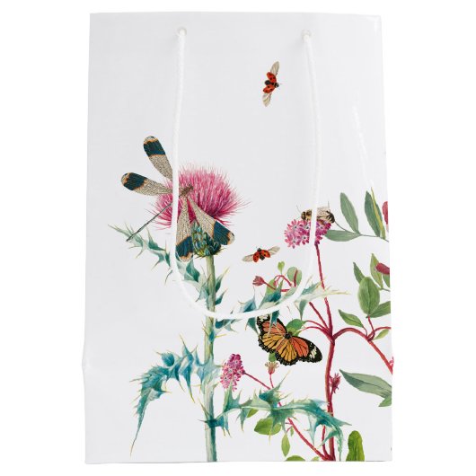 Waterverf Wildbloem Insecten Floral Spring Garden Medium Cadeauzakje (Achterkant)