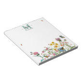 Waterverf Wildbloem Insecten Floral Spring Garden Notitieblok (Schuin)