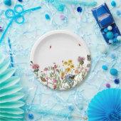 Waterverf Wildbloem Insecten Floral Spring Garden Papieren Bordje (Feest)