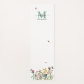 Waterverf Wildbloem Insecten Floral Spring Garden Yogamat (Voorkant)