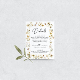 Waterverf Wildbloem Lijst Weddenschap Details Informatiekaartje