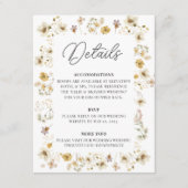 Waterverf Wildbloem Lijst Weddenschap Details Informatiekaartje (Voorkant)