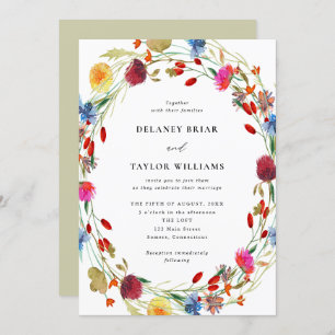 Waterverf Wildbloem met één weddenschap Kaart