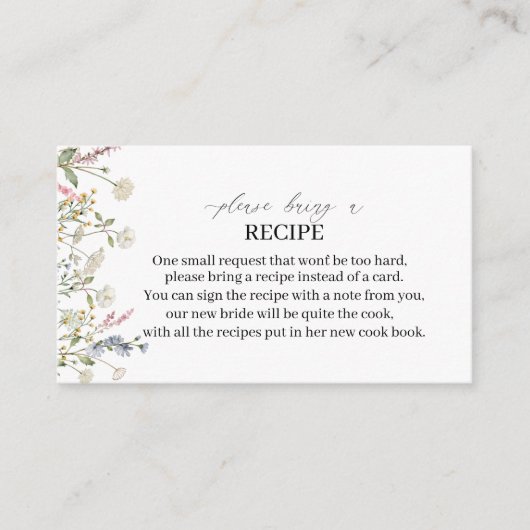 Waterverf Wildbloem Neem een Recipcard b Informatiekaartje (Voorkant)