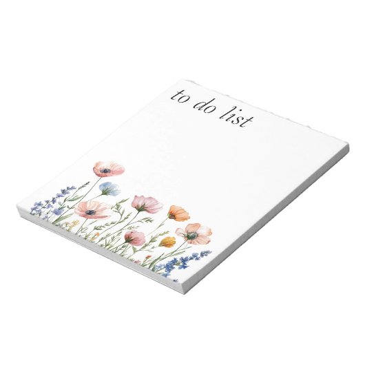 Waterverf Wildbloem Notitieblok (Linkerzijde)