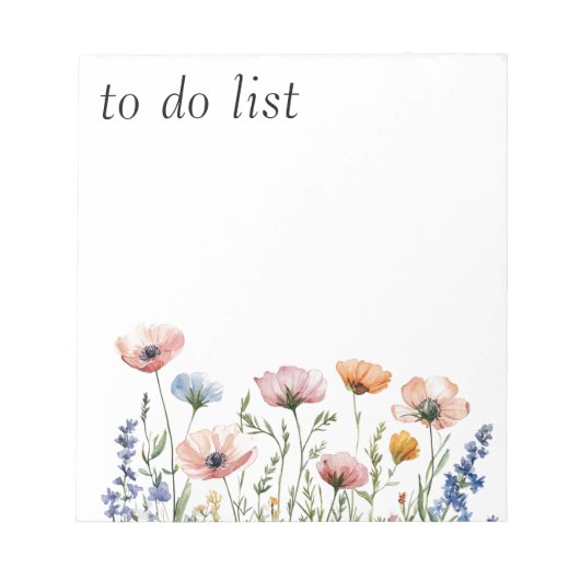 Waterverf Wildbloem Notitieblok (Voorkant)