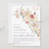 Waterverf Wildbloem Paars Baby shower Kaart (Voorkant)