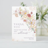 Waterverf Wildbloem Paars Vrijgezellenfeest Bedankkaart (Staand voorkant)