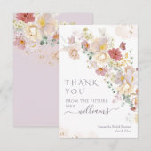 Waterverf Wildbloem Paars Vrijgezellenfeest Bedankkaart (Voorkant / Achterkant)