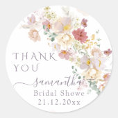 Waterverf Wildbloem Paars Vrijgezellenfeest Ronde Sticker (Voorkant)