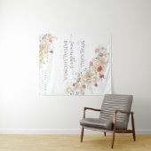 Waterverf Wildbloem Paars Vrijgezellenfeest Wandkleed (In Situ (horizontaal))