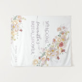 Waterverf Wildbloem Paars Vrijgezellenfeest Wandkleed (Voorkant (horizontaal))