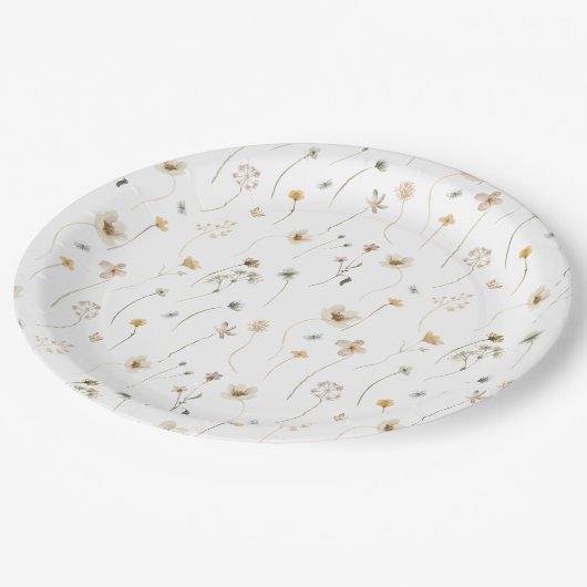 Waterverf Wildbloem Papieren Bordje (Gekanteld)