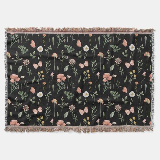 Waterverf Wildbloem Patroon Deken (Voorkant)