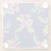 Waterverf Wildbloem Patroon Glazen Onderzetter (Achterkant)