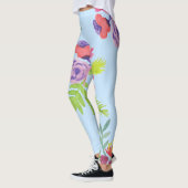 Waterverf Wildbloem Patroon Leggings (Links)