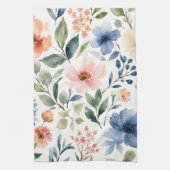 Waterverf Wildbloem Patroon Modern Botanisch Theedoek (Verticaal)