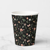 Waterverf Wildbloem Patroon Papieren Bekers (Voorkant)