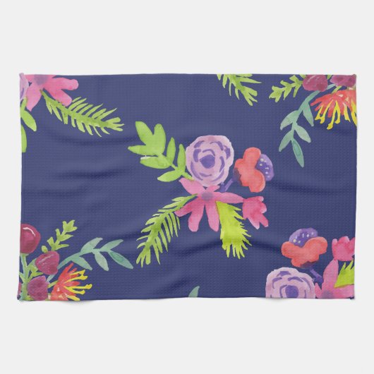 Waterverf Wildbloem Patroon Theedoek (Horizontaal)