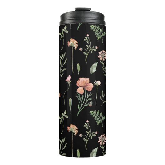 Waterverf Wildbloem Patroon Thermosbeker (Voorkant)