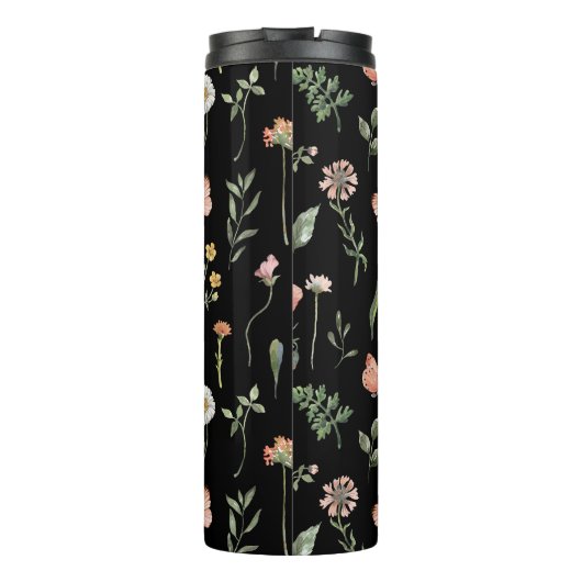 Waterverf Wildbloem Patroon Thermosbeker (Achterkant)