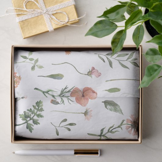 Waterverf Wildbloem Patroon Tissuepapier (Geschenk)