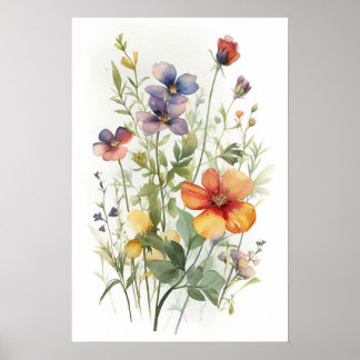 Waterverf wildbloem Poster
