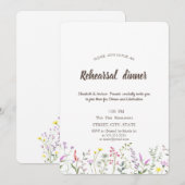 Waterverf Wildbloem repetitie Dinner Kaart (Voorkant / Achterkant)