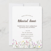 Waterverf Wildbloem repetitie Dinner Kaart (Voorkant)