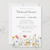 Waterverf Wildbloem repetitie Dinner Kaart (Voorkant)