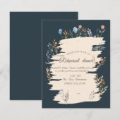 Waterverf Wildbloem Reuzenrepetitie Dinner Kaart (Voorkant / Achterkant)