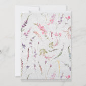 Waterverf Wildbloem Roze Bruiloftsborrel Kaart (Achterkant)