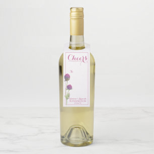 Waterverf Wildbloem Roze Floral Wedding Flessenhanger