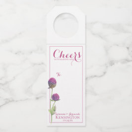 Waterverf Wildbloem Roze Floral Wedding Flessenhanger