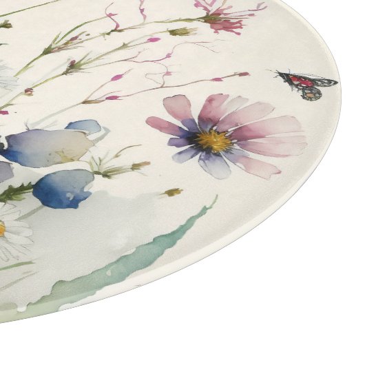 Waterverf Wildbloem Snijplank (Hoek)