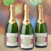 Waterverf Wildbloem Sparkling Wijnetiket