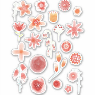 Waterverf Wildbloem Sticker