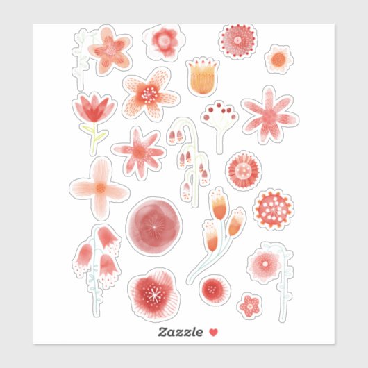 Waterverf Wildbloem Sticker (Vel)