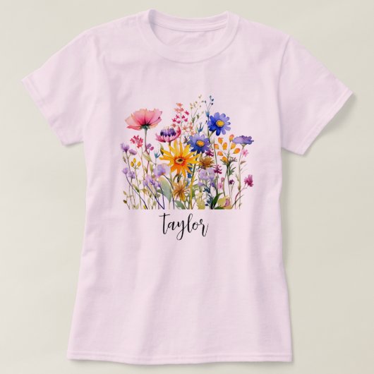 Waterverf Wildbloem T-shirt (Design voorkant)