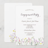 Waterverf Wildbloem Verloving Kaart (Voorkant / Achterkant)